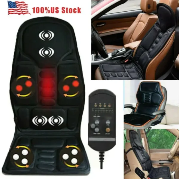 2024 Multifunctional Car Chair Body Massage Heat Mat Seat Cover Cushion Neck Pain Lumbar Support Pad Back Massager - Image 2