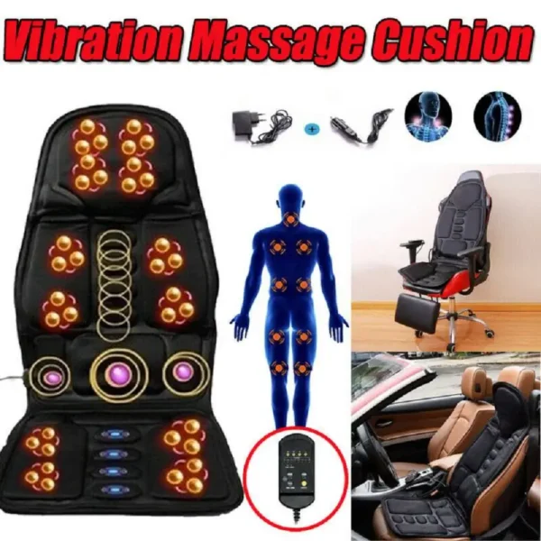 2024 Multifunctional Car Chair Body Massage Heat Mat Seat Cover Cushion Neck Pain Lumbar Support Pad Back Massager - Image 3