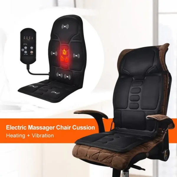 2024 Multifunctional Car Chair Body Massage Heat Mat Seat Cover Cushion Neck Pain Lumbar Support Pad Back Massager