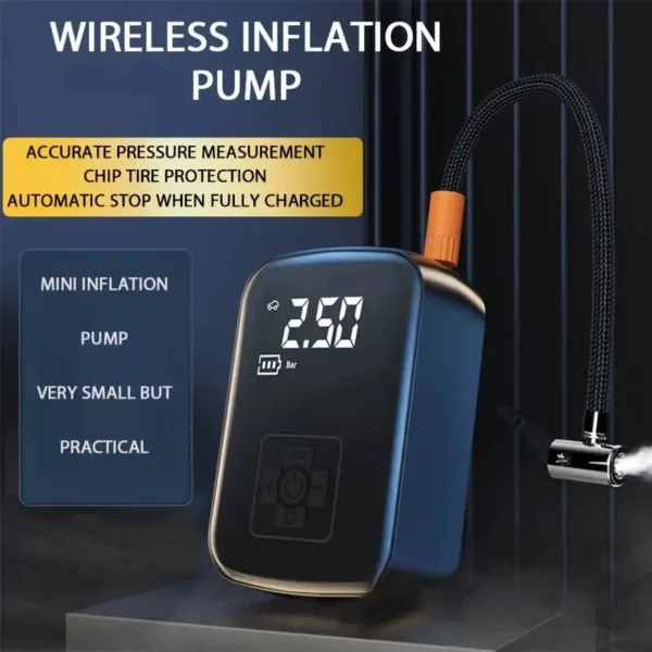 Wireless Car Air Compressor Air Pump Electric Tire Inflator Pump for Motorcycle Bicycle AUTO Tyre with Digital Display - Image 2