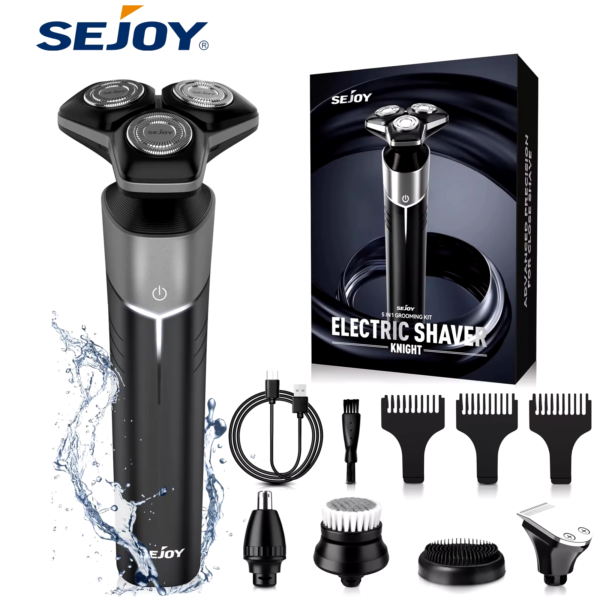 Top On Sale Product Recommendations! Sejoy Electric Shaver Washable Rechargeable 5 IN 1 Electric Razor Hair Clipper Cutting Shaving Machine for Men Beard Trimmer