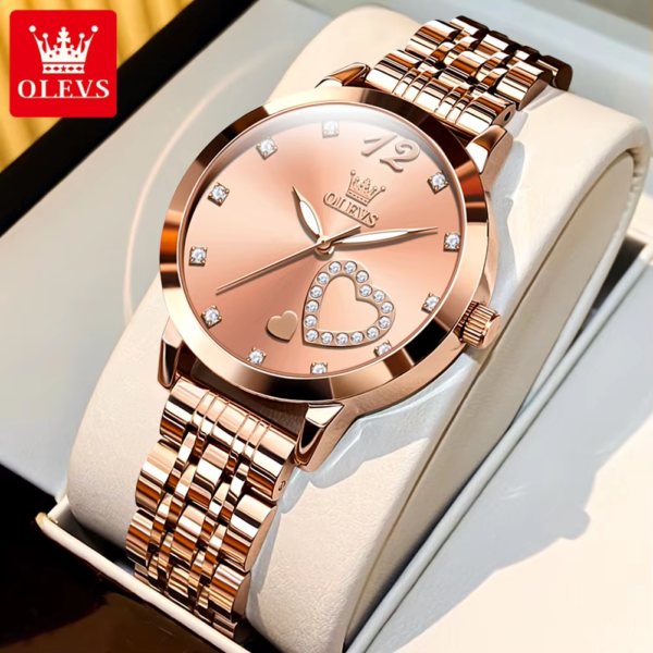 Top On Sale Product Recommendations! OLEVS Luxury Rose Gold Quartz Watch Women Stainless Steel Strap Waterproof Fashion Womens Watches Top Brand Luxury Wristwatches