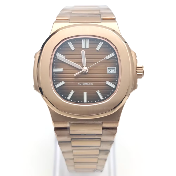 Top On Sale Product Recommendations! Luxury Rose Gold 40MM Square NH35 Movement Automatic Mechanical Men's Watch Sapphire Crystal Date Stainless Steel Strap