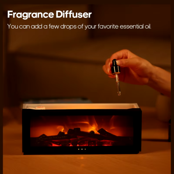 Top On Sale Product Recommendations! Creative Fireplace Air Humidifier Waterless Auto-Off Aroma Essential Oil Diffuser with LED Light & Remote Control for Home Gift - Image 3